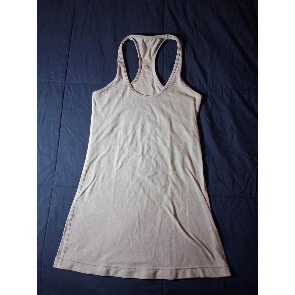 Lululemon Cool Racerback Tank Top Heathered Light Gray Yoga‎ Athletic Shirt